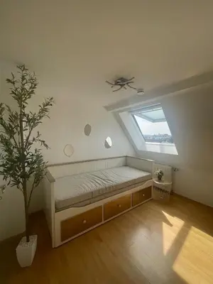 Ein Bett oder Betten in einem Zimmer der Unterkunft Sky Loft 3-room duplex apartment