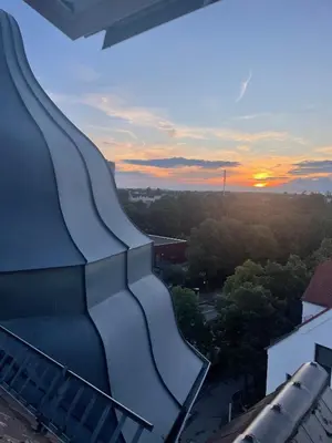 Blick auf den Sonnenuntergang/Sonnenaufgang von der Ferienwohnung aus oder aus der Nähe