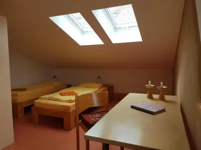 Ein Sitzbereich in der Unterkunft Der Staudenhof