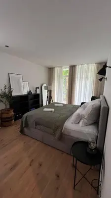 Ein Sitzbereich in der Unterkunft First-floor apartment without steps