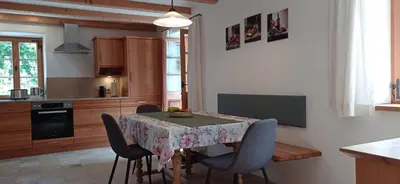 Küche/Küchenzeile in der Unterkunft Wohnen beim Keramiker