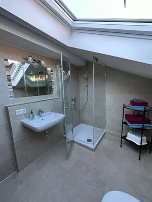 Ein Badezimmer in der Unterkunft Ferienwohnung An der Leiten