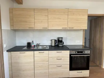 Küche/Küchenzeile in der Unterkunft Ferienwohnung An der Leiten