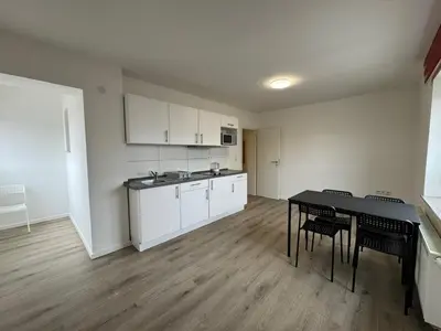 Küche/Küchenzeile in der Unterkunft Pension Linderhof Augsburg