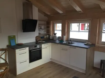 Küche/Küchenzeile in der Unterkunft Ferienwohnung Ostermair Apartment Gudiberg
