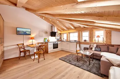 Küche/Küchenzeile in der Unterkunft Ferienwohnung Ostermair Apartment Gudiberg