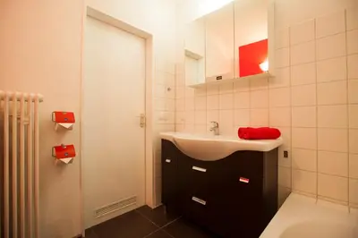 Ein Badezimmer in der Unterkunft Fewo-Rosenheim im Zentrum mit kostenlosem Parkplatz