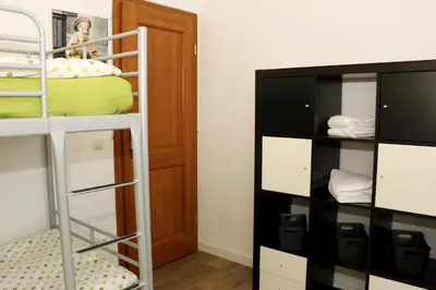 Ein Etagenbett oder Etagenbetten in einem Zimmer der Unterkunft Ferienwohnung Zugspitze