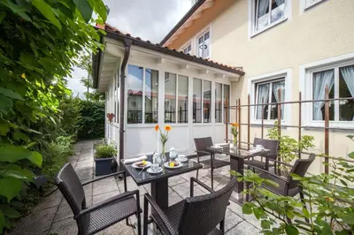Ein Sitzbereich in der Unterkunft Hotel Eschenhof