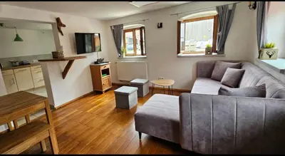 Ein Sitzbereich in der Unterkunft Nette's Ferienhaus