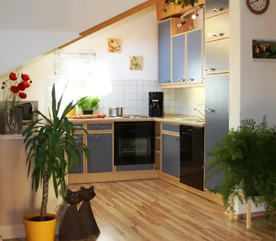 Küche/Küchenzeile in der Unterkunft Ferienwohnung Erhard