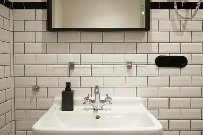 Ein Badezimmer in der Unterkunft Schloss Mörlbach