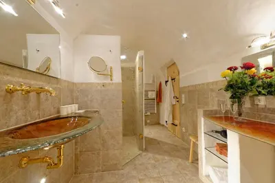 Ein Badezimmer in der Unterkunft Hagerhof