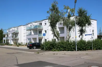 Das Gebäude in dem sich das Aparthotel befindet