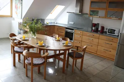 Küche/Küchenzeile in der Unterkunft Apartment Dachgalerie 110 m2
