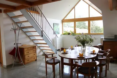 Ein Sitzbereich in der Unterkunft Apartment Dachgalerie 110 m2