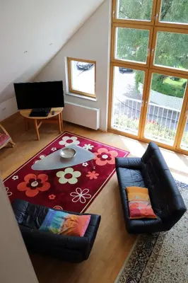 Ein Sitzbereich in der Unterkunft Apartment Dachgalerie 110 m2