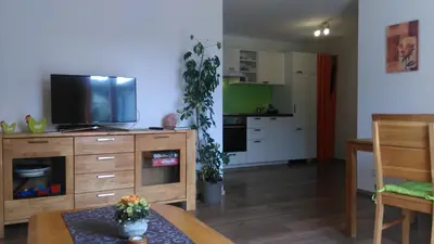 Küche/Küchenzeile in der Unterkunft Ferienwohnung Am Verlorenen Bach