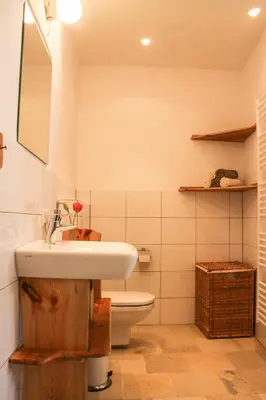 Ein Badezimmer in der Unterkunft Biohof Pürten