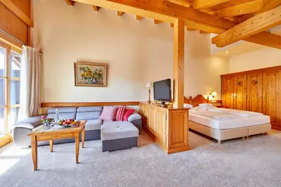 Ein Bett oder Betten in einem Zimmer der Unterkunft Hotel Zugspitze