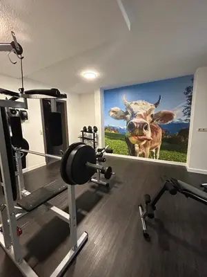 Das Fitnesscenter und/oder die Fitnesseinrichtungen in der Unterkunft Hotel Goldener Hirsch