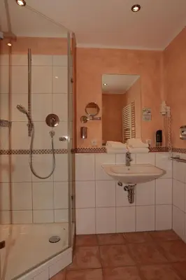 Ein Badezimmer in der Unterkunft Landgasthof Drei Rosen