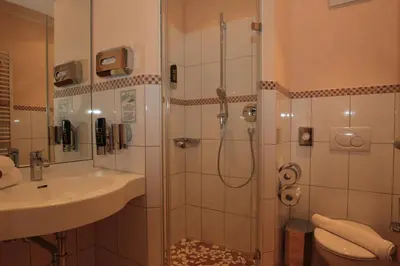 Ein Badezimmer in der Unterkunft Landgasthof Drei Rosen