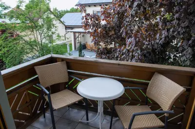 Ein Balkon oder eine Terrasse in der Unterkunft Hotel garni Hopfengold