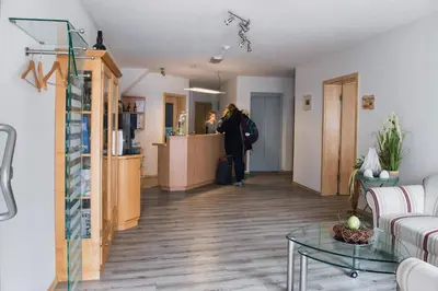Lobby/Rezeption in der Unterkunft Hotel garni Hopfengold