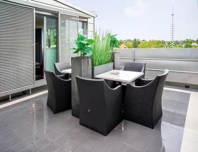 Ein Balkon oder eine Terrasse in der Unterkunft Hotel König Ludwig II