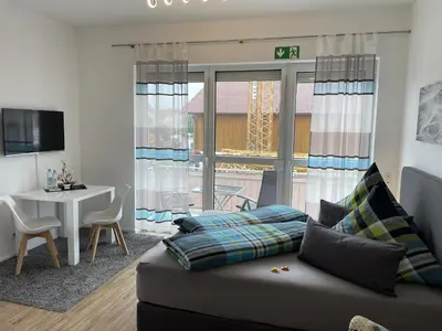Ein Sitzbereich in der Unterkunft Festl Apartments - Nähe Messe München, Therme Erding