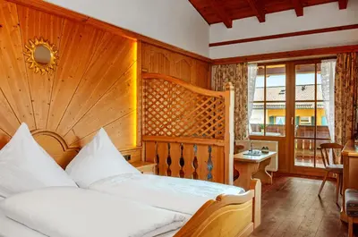 Ein Bett oder Betten in einem Zimmer der Unterkunft Pension Krüner Stub´n