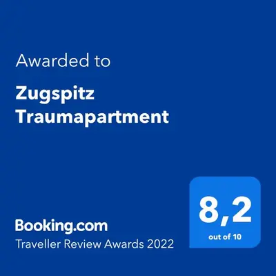Ein Zertifikat, Auszeichnung, Logo oder anderes Dokument, das in der Unterkunft Zugspitz Traumapartment ausgestellt ist