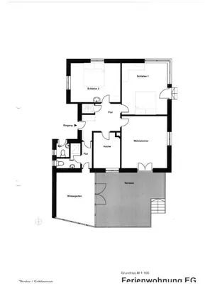 Grundriss der Unterkunft Ferienwohnung Magdalena - ruhig, zentral, schöne Sonnenterrasse