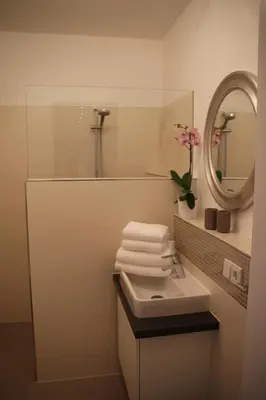 Ein Badezimmer in der Unterkunft Ferienwohnung Ammersee by paul apartments