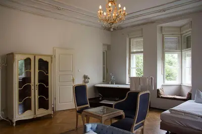 Ein Sitzbereich in der Unterkunft Hotel Mariandl