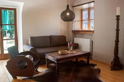 Ein Sitzbereich in der Unterkunft Haus am Salinenweg