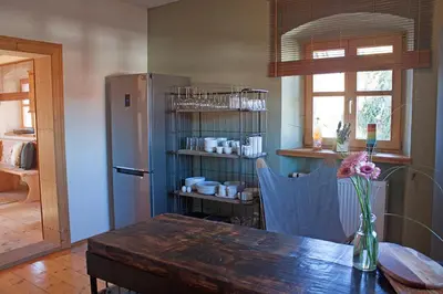 Küche/Küchenzeile in der Unterkunft Haus am Salinenweg