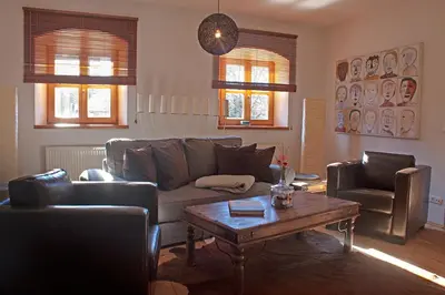 Ein Sitzbereich in der Unterkunft Haus am Salinenweg