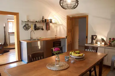 Küche/Küchenzeile in der Unterkunft Haus am Salinenweg