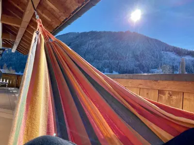 Ein allgemeiner Bergblick oder ein Berglick von der Ferienwohnung aus