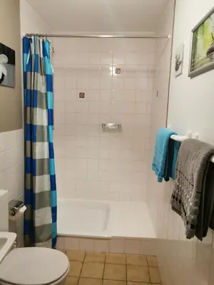 Ein Badezimmer in der Unterkunft Dowis-Hof