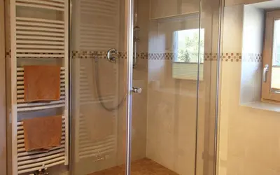 Ein Badezimmer in der Unterkunft Bergblick