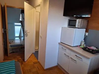 Küche/Küchenzeile in der Unterkunft Ferienwohnung Sirch