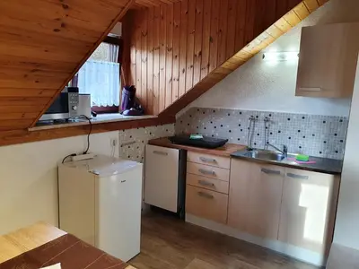 Küche/Küchenzeile in der Unterkunft Ferienwohnung Sirch