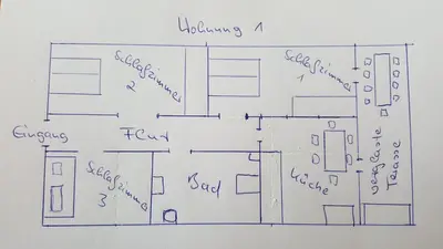Grundriss der Unterkunft Ferienwohnung Sirch