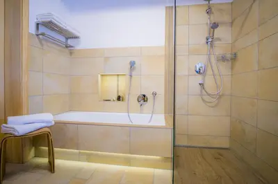 Ein Badezimmer in der Unterkunft Ferienwohnung In den Bergen
