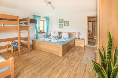 Ein Bett oder Betten in einem Zimmer der Unterkunft Auf'm Reifnhof