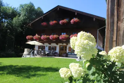Ein Garten an der Unterkunft Pension Gerstenbrand