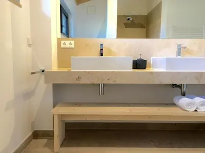 Ein Badezimmer in der Unterkunft Ferienhaus Achmühle
